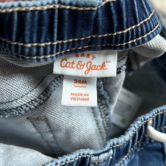 🌟Cat & Jack Baby Blue Denim Joggers - Picture 3 of 5
